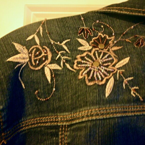 Embrordered Jean Jacket - Picture 2 of 5